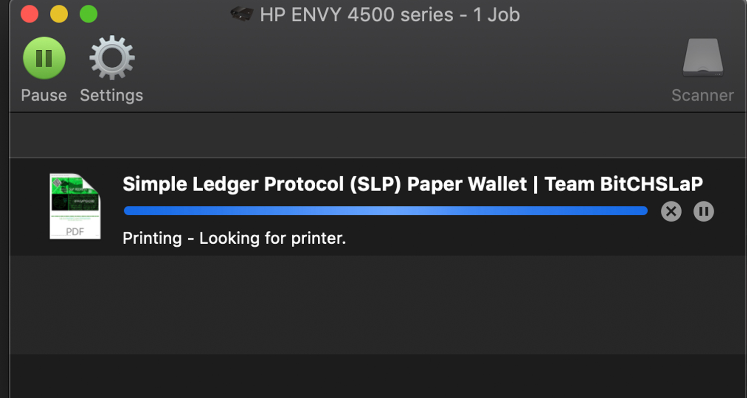 Cold Storage and Bearer Bonds: How to Print an SLP Token Paper Wallet  4