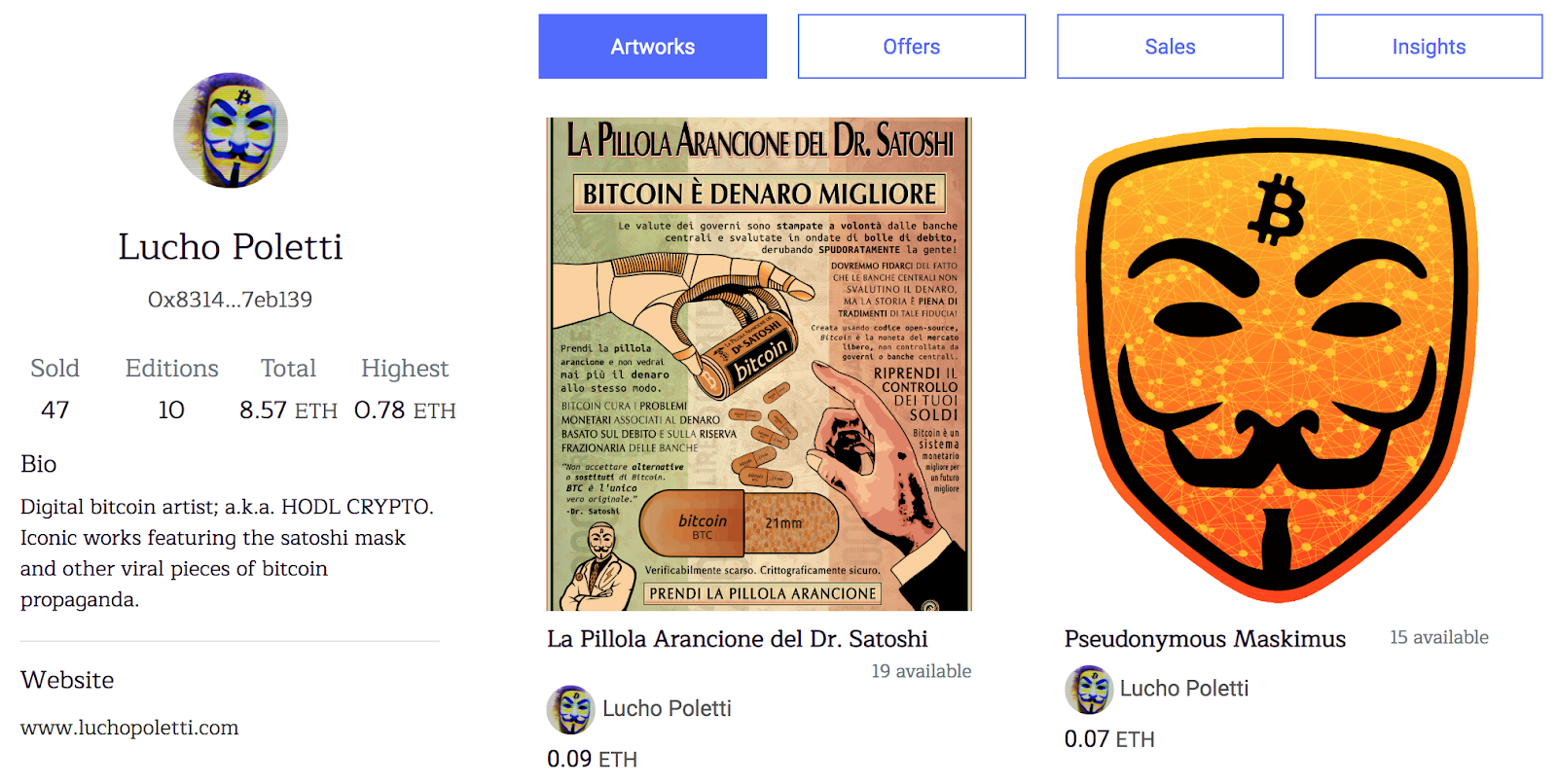 Bitcoin and Art: Lucho Poletti