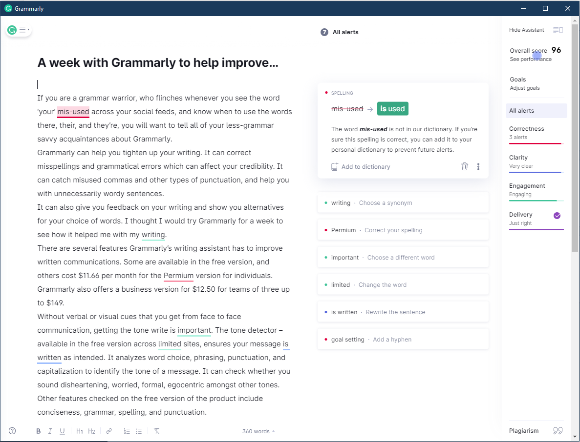 My week with Grammarly to help improve my writing skills zdnet